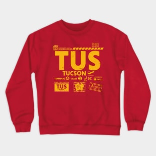 Vintage Tucson TUS Airport Code Travel Day Retro Travel Tag Arizona Crewneck Sweatshirt